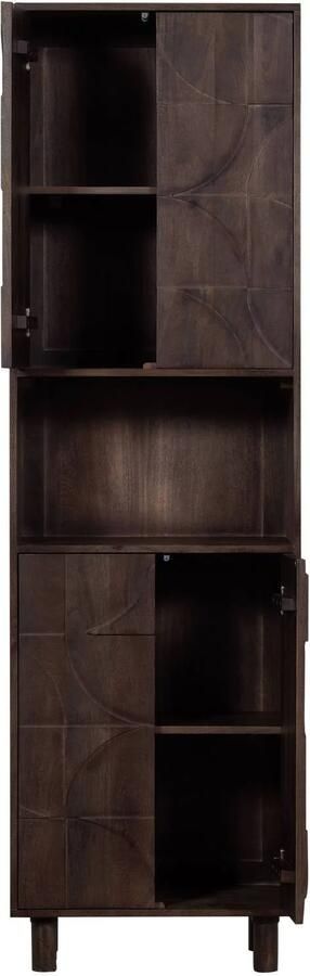 BePureHome DRAW 4-DEURS OPBERGKAST MET OPEN VAK MANGO HOUT WALNOOT - Foto 3