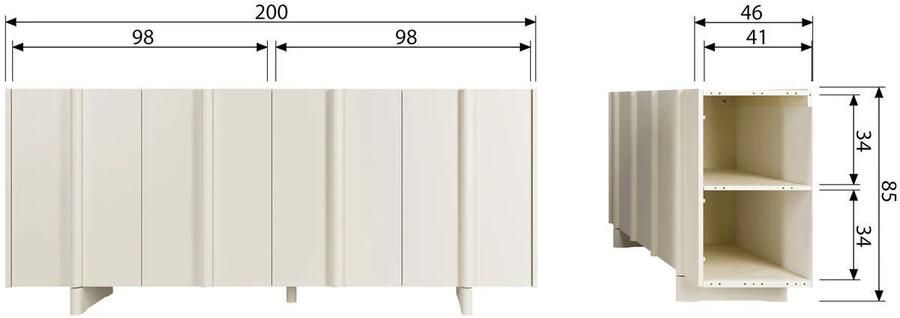 WOOOD Dressoir Nook Commode H 85 cm x B 200 cm x D 46 cm - Foto 3