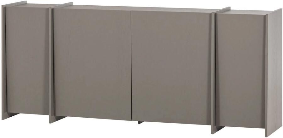 WOOOD Brock Dressoir 200 CM Essen Fineer Warmgrijs 85x200x44