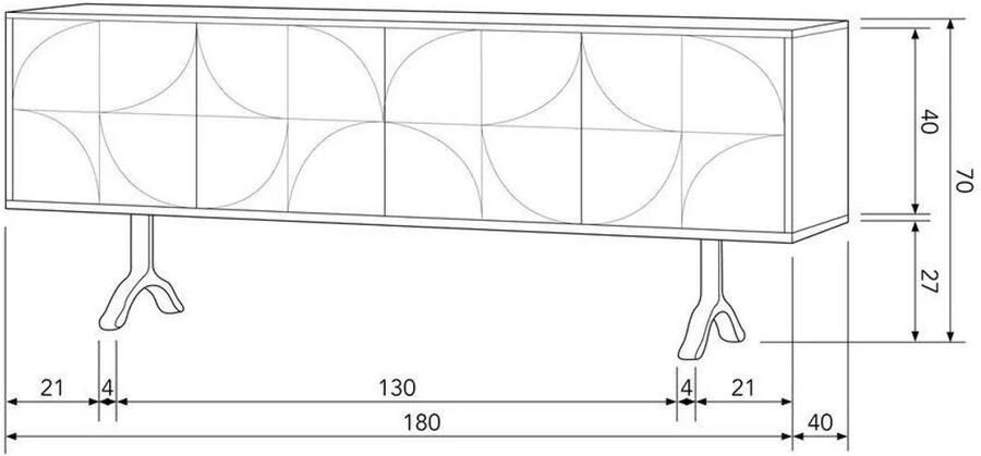 BePureHome Draw Dressoir Mangohout Walnoot 70x180x40 - Foto 3