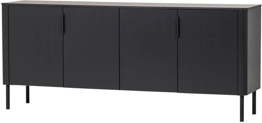 WOOOD Gunnar Dressoir 200 cm Grenen Matzwart 85x201x44