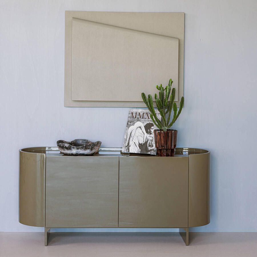 WOOOD Liora Tv Meubel 160 cm Hout Hoogglans Groen 75x160x45 - Foto 2