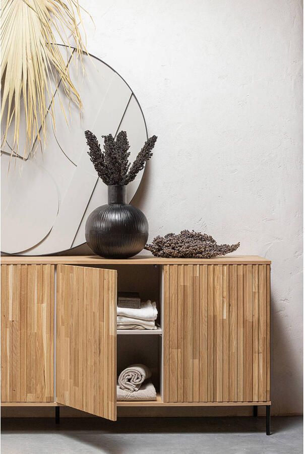 WOOOD Dressoir New Gravure Commode met grafische reliëfdeuren H 85 cm x B 200 cm - Foto 4