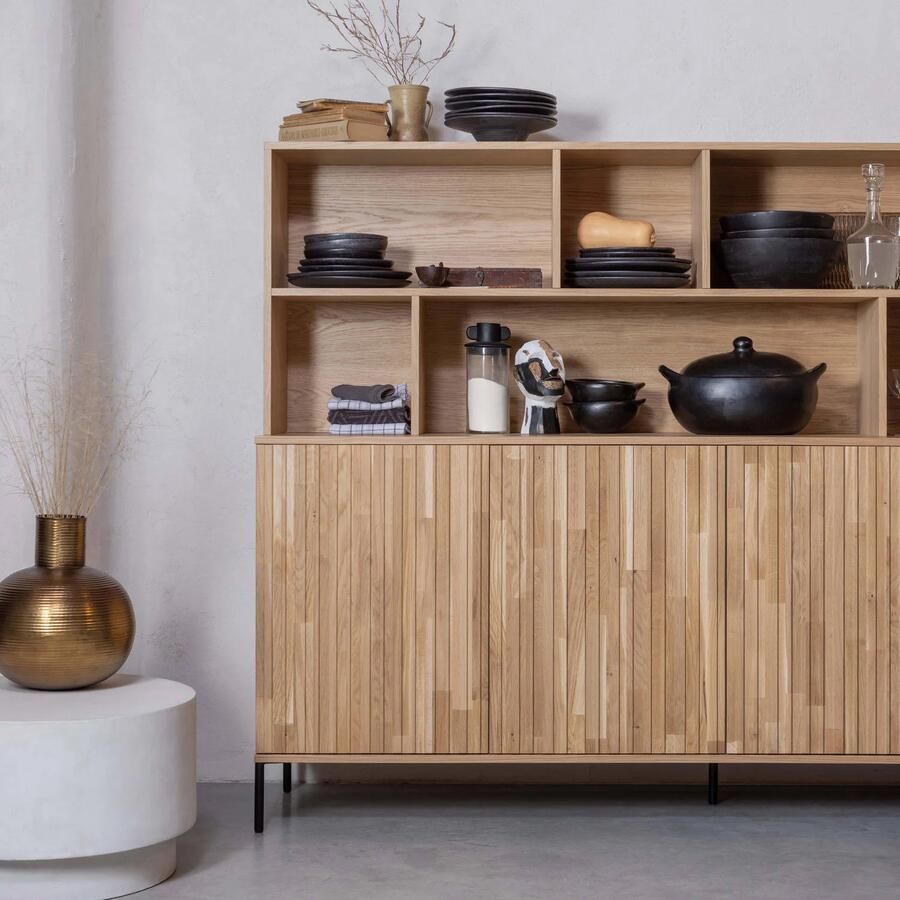 WOOOD Dressoir New Gravure Commode met grafische reliëfdeuren H 85 cm x B 200 cm - Foto 4