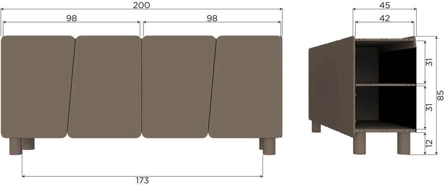 WOOOD Root Dressoir 200 CM Grenen Truffel Bruin 85x200x45 - Foto 2