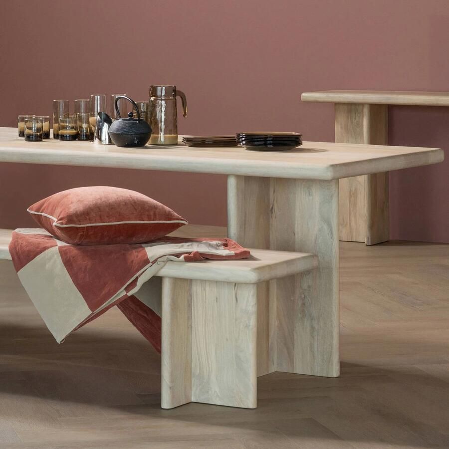 WOOOD Ato Eetbankje 180 CM Mangohout Naturel 47x180x45 - Foto 2