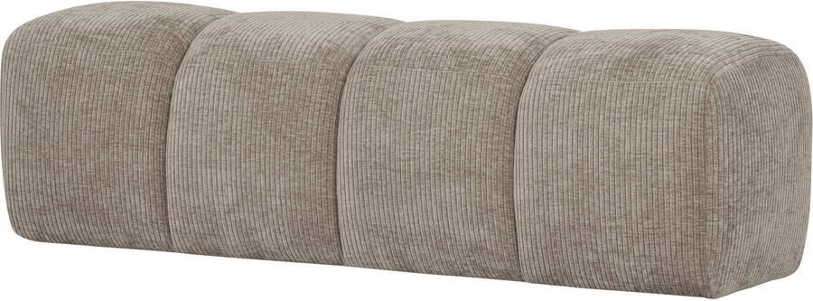 WOOOD Mojo Eetbankje 164 cm Mojo Ribstof Donker Zand 49x164x45 - Foto 3