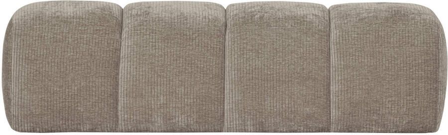 WOOOD Mojo Eetbankje 164 cm Mojo Ribstof Donker Zand 49x164x45 - Foto 2