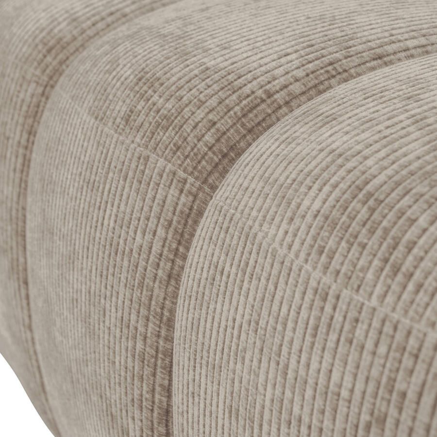 WOOOD Mojo Eetbankje 164 cm Mojo Ribstof Donker Zand 49x164x45