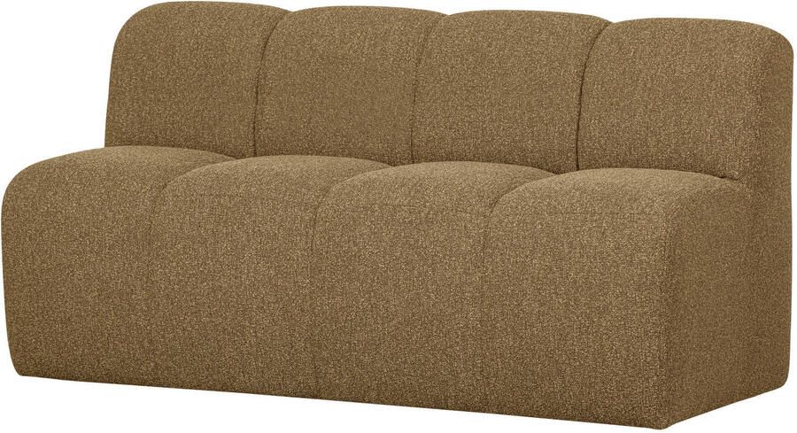 WOOOD Mojo Eetbankje Met Rugleuning Bouclé Stof Geel Bruin 83x164x73 cm