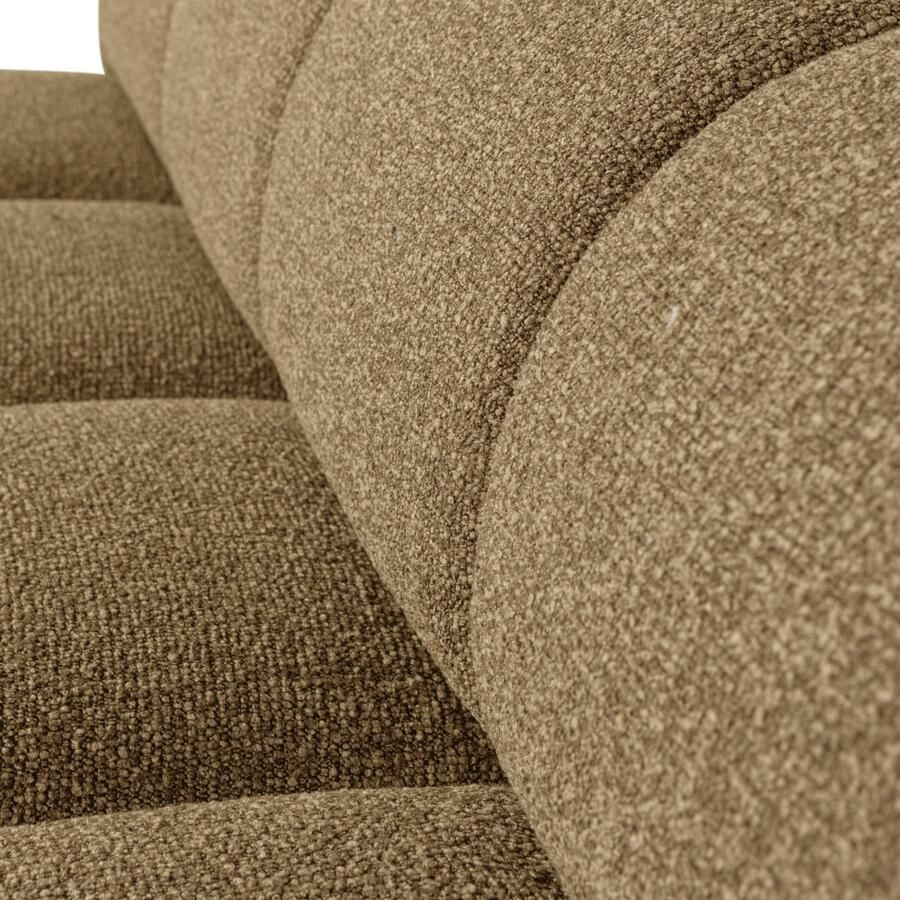 WOOOD Mojo Eetbankje Met Rugleuning Bouclé Stof Geel Bruin 83x164x73 cm - Foto 2