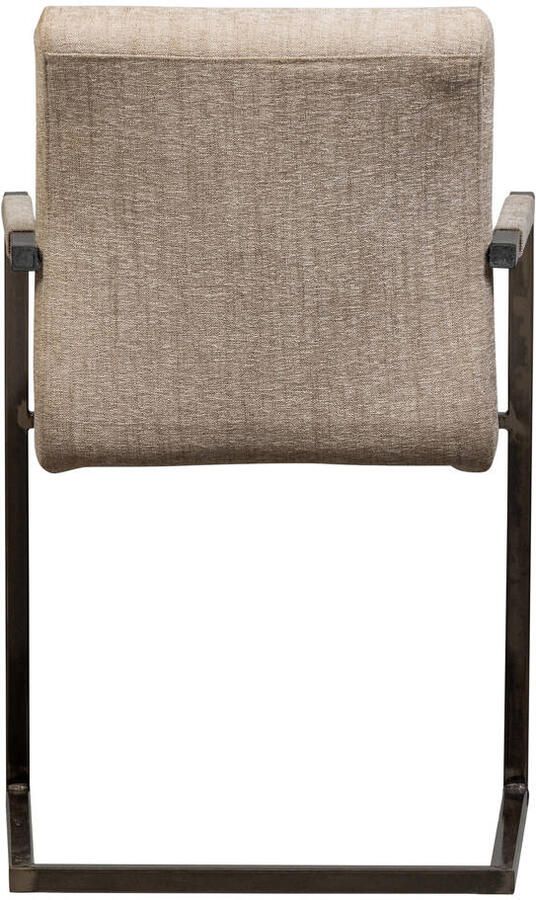 WOOOD Bas Eetkamerstoelen Geweven Stof Zand Melange Set van 2 - Foto 3