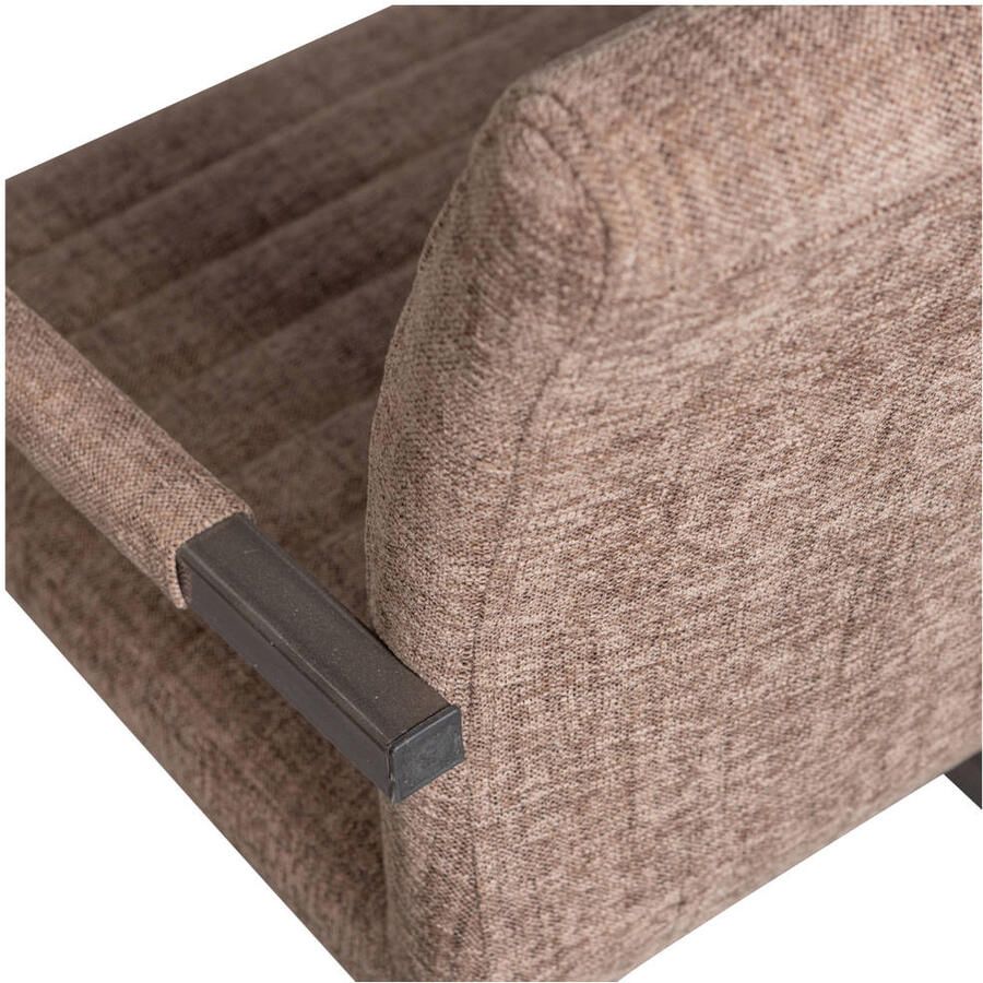 Woood Bas Eetkamerstoelen Geweven Stof Bruin Melange Set van 2