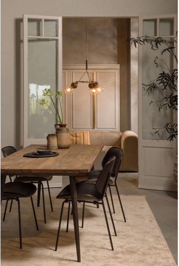BePureHome WOOOD Close Eetkamerstoelen Hout Zwart Set van 2 - Foto 2