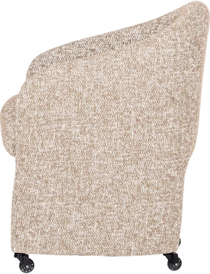 WOOOD Cordo Eetkamerstoel Met Wielen Melange Naturel Beige 83x64x64 cm - Foto 3