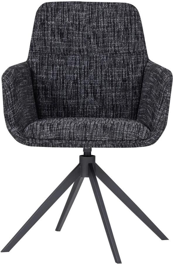 WOOOD Grant Eetkamerstoel Met Armleuning Melange Zwart 88x61x63 cm - Foto 3