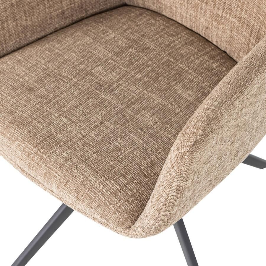 WOOOD Grant Eetkamerstoel Met Armleuning Melange Zand Beige 88x61x63 cm - Foto 3