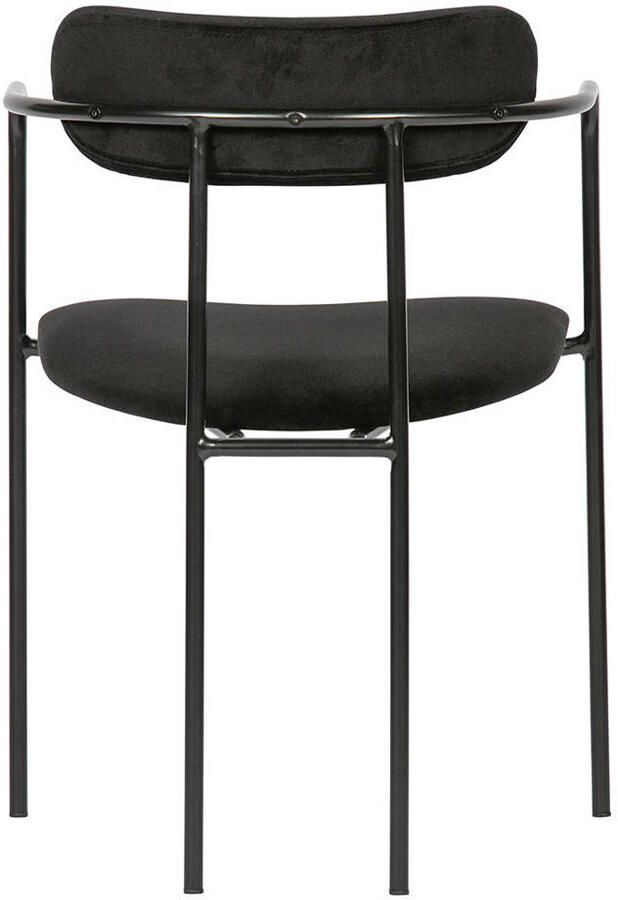 WOOOD Exclusive Ivy Eetkamerstoel Fluweel Zwart Set van 2 - Foto 2