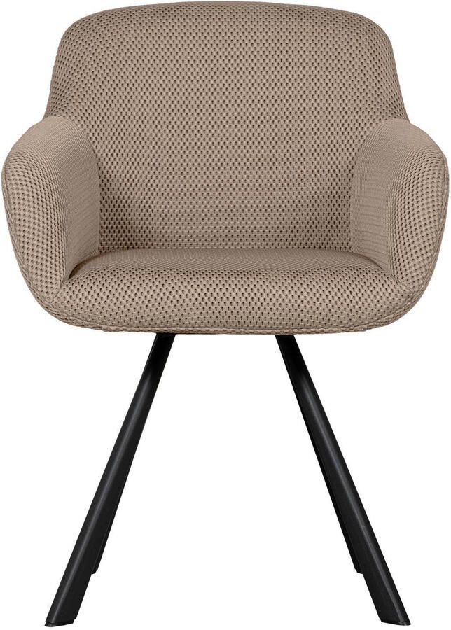 WOOOD Juno Eetkamerstoel Mesh Stof Naturel Beige 79x58x58 cm - Foto 2