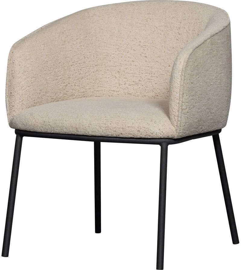 WOOOD Eetkamerstoel Leon met bouclé-stof 4-poots onderstel h 77 cm x b 61 cm - Foto 4