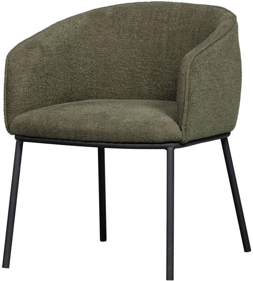 WOOOD Leon Eetkamerstoel Bouclé Forest Green 77x61x63 - Foto 4