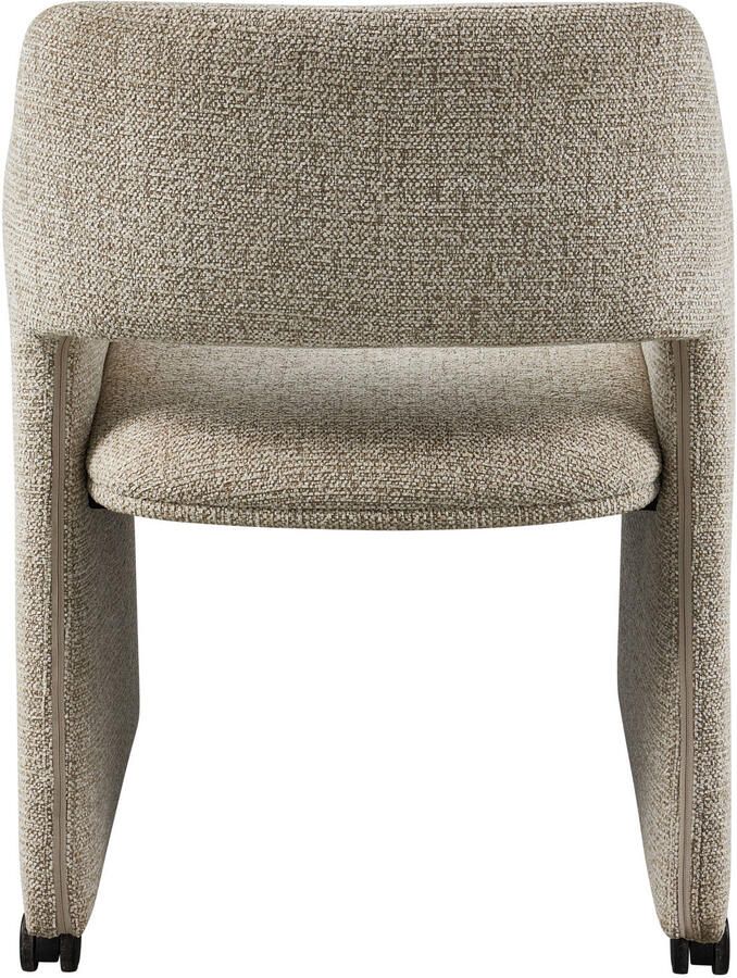 WOOOD Lyric Eetkamerstoel Met Wieltjes Polyester Greige 79x59x58 - Foto 2