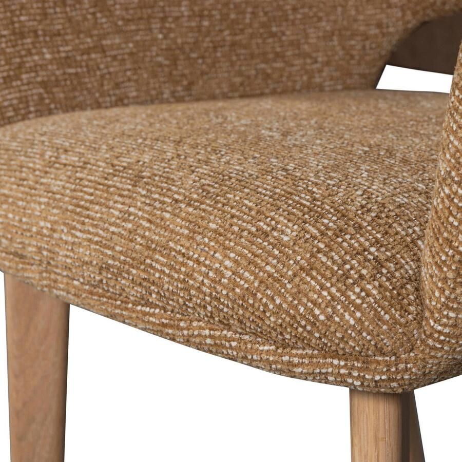 WOOOD Murat Eetkamerstoelen Houten Naturel Poot Geel Set van 2 - Foto 2