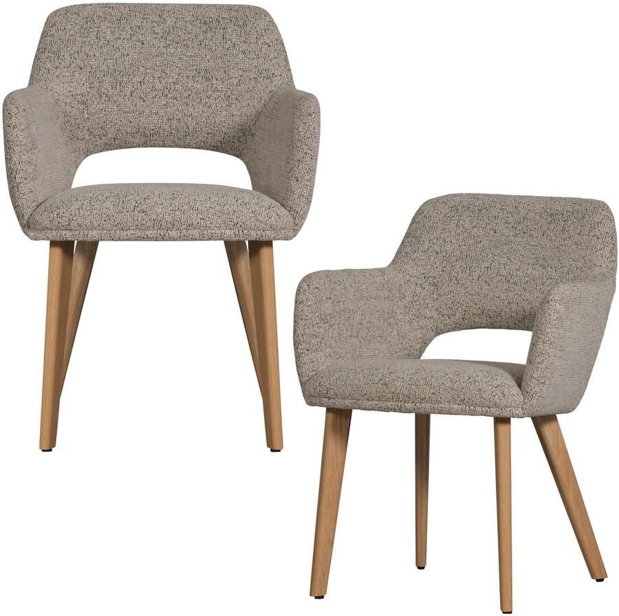 WOOOD Murat Eetkamerstoelen Houten Naturel Poot Naturel Set van 2