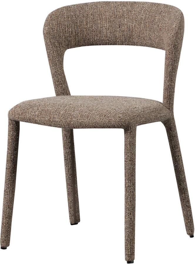 WOOOD Noble Eetkamerstoelen Polyester Zand Melange Set van 2 - Foto 3