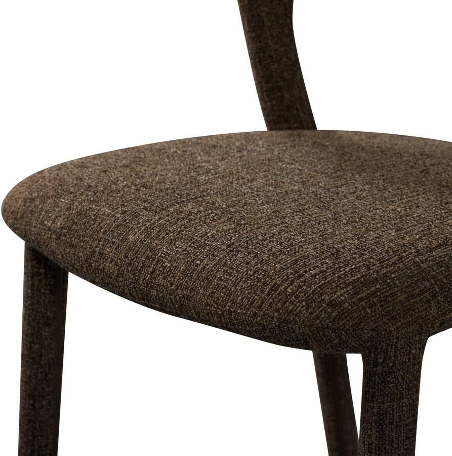 WOOOD Noble Eetkamerstoelen Polyester Warm Bruin Set van 2