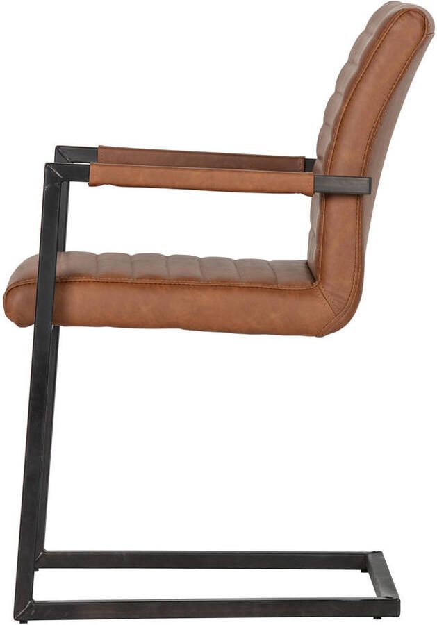 WOOOD Bas Eetkamerstoelen Pu Cognac Set van 2 - Foto 2