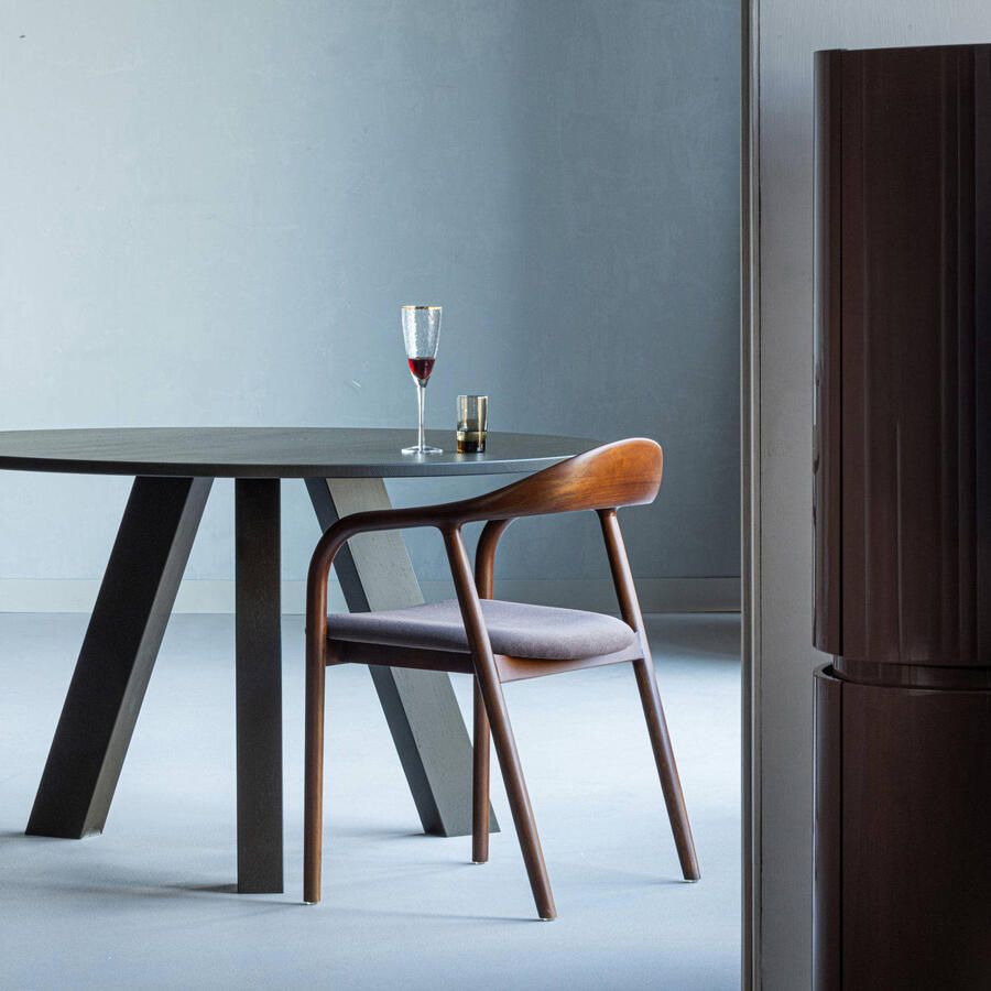 WOOOD Bran Eetkamerstoel Beukenhout Frame Velvet Bruin Set van 2
