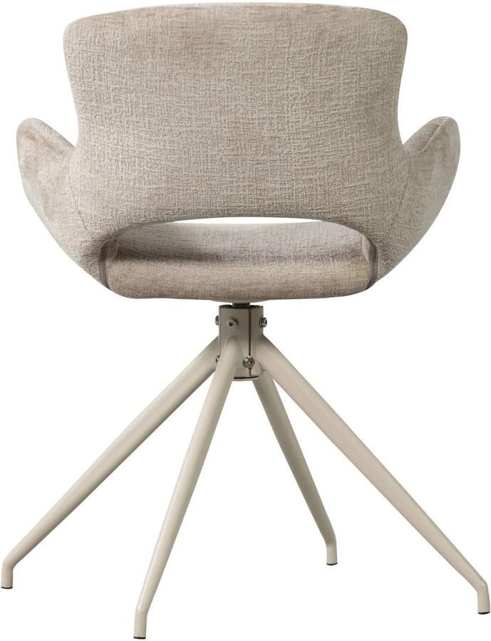WOOOD Eliva Eetkamerstoel Structure Velvet Stof Zand Set van 2 - Foto 3