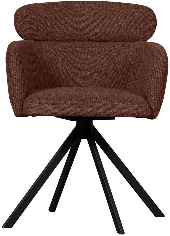 WOOOD Fenne Draaibare Eetkamerstoelen Polyester Chestnut-Set van 2 - Foto 3