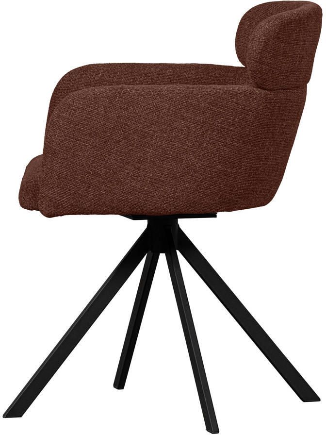 WOOOD Fenne Draaibare Eetkamerstoelen Polyester Chestnut-Set van 2 - Foto 2