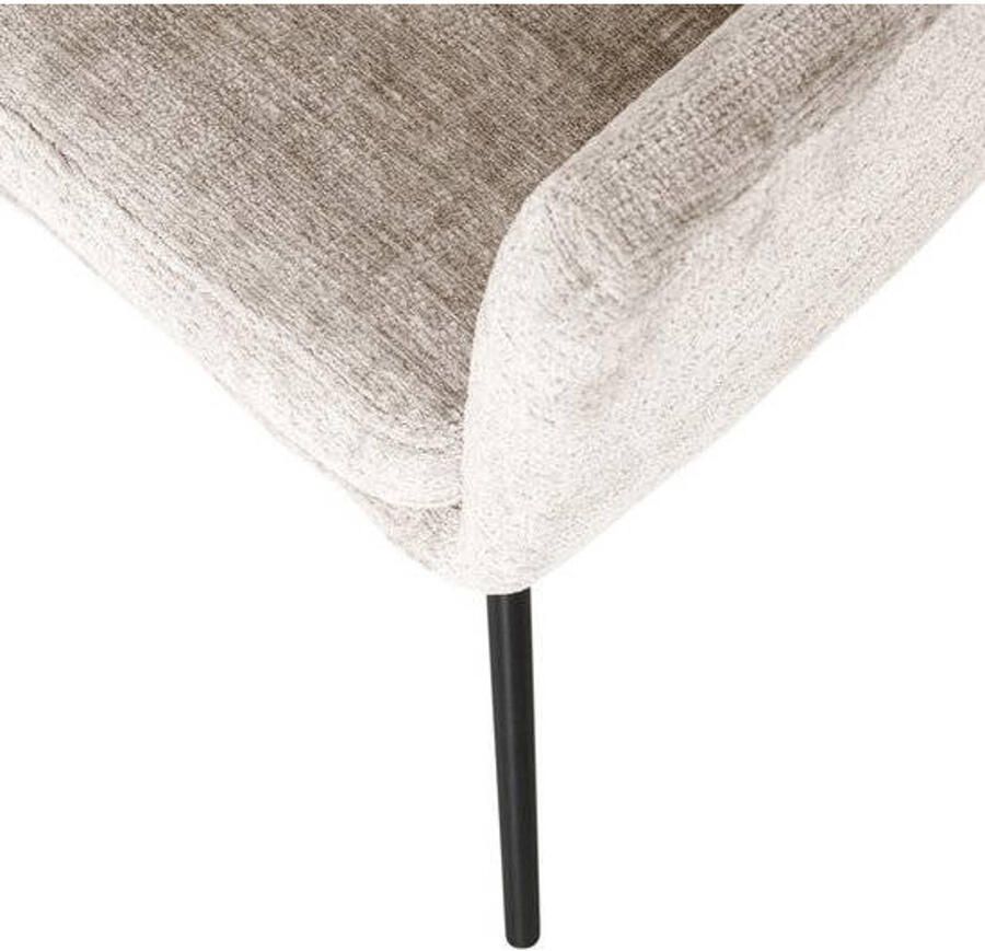 BASICLABEL WOOOD eetkamerstoelen Kam Polyester Off White Set van 2