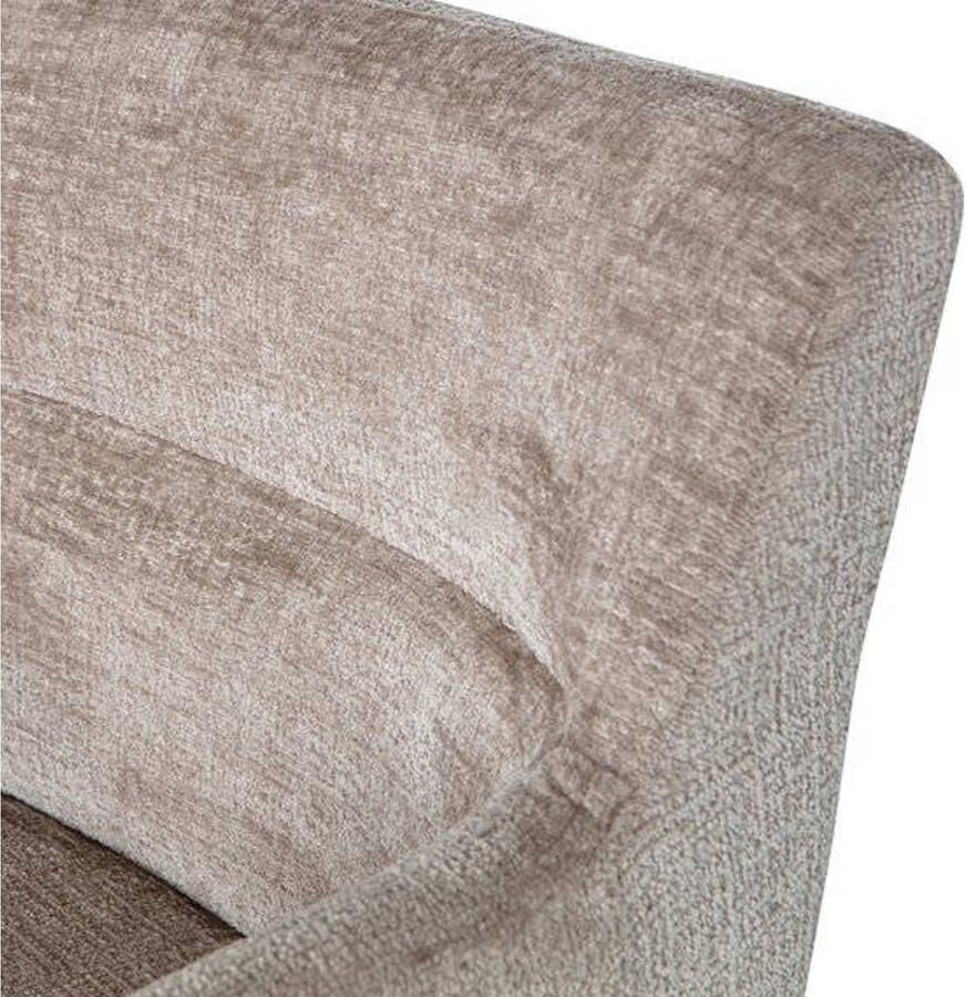 BASICLABEL Kam Eetkamerstoel met Armleuning Polyester Zand Set van 2