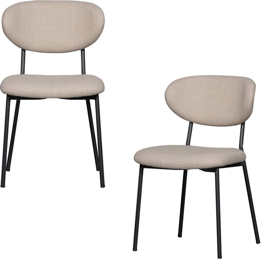 Woood Kjeld Eetkamerstoelen Polyester Naturel Set van 2