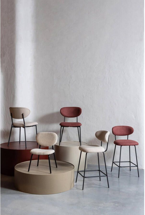 Woood Kjeld Eetkamerstoelen Polyester Naturel Set van 2 - Foto 3
