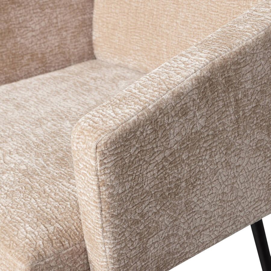 WOOOD Eetkamerstoelen Mount Polyester Zand Set van 2