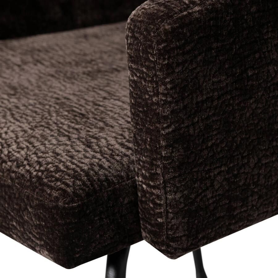 WOOOD Mount Eetkamerstoelen Polyester Donkerbruin Set van 2