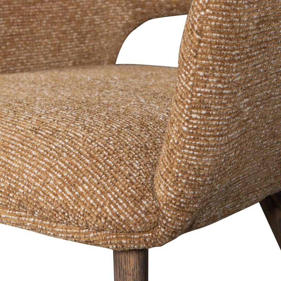 Woood Murat Eetkamerstoelen Houten Bruine Poot Geel Set van 2