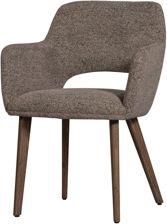 WOOOD Murat Eetkamerstoelen Houten Bruine Poot Taupe Set van 2