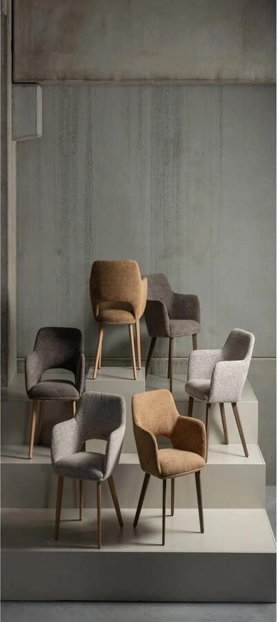 WOOOD Murat Eetkamerstoelen Houten Bruine Poot Naturel Set van 2 - Foto 3