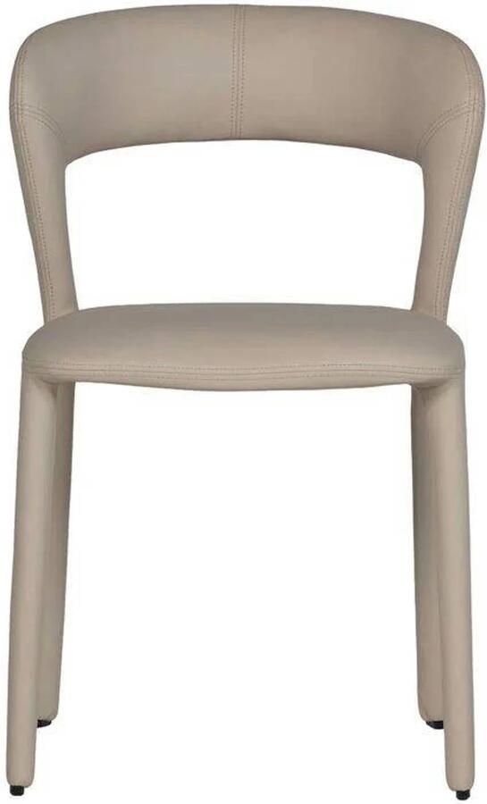 WOOOD Noble Eetkamerstoelen Leerlook Beige Set van 2 - Foto 3