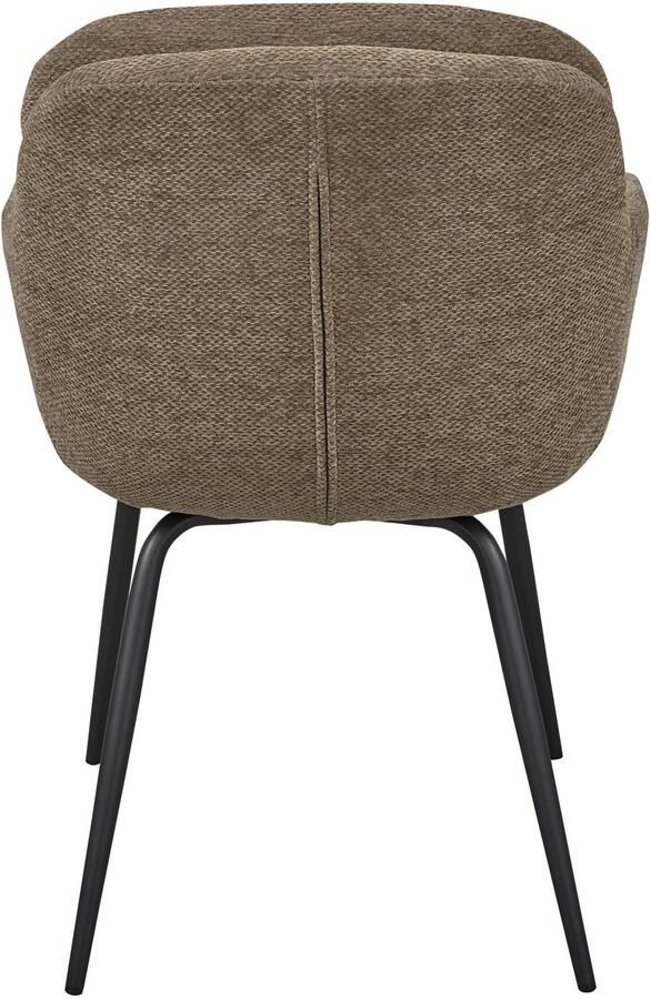 Woood Runa Eetkamerstoelen Polyester Donker Zand Set van 2 - Foto 2