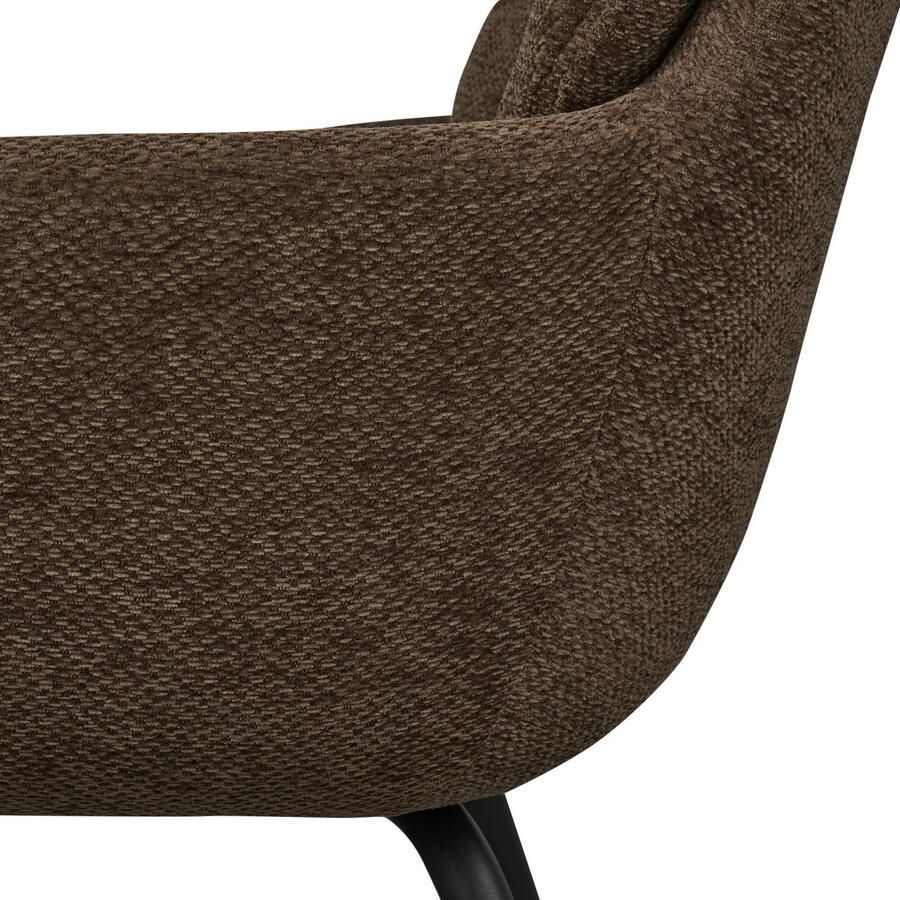 WOOOD Runa Eetkamerstoelen Polyester Warm Bruin Set van 2