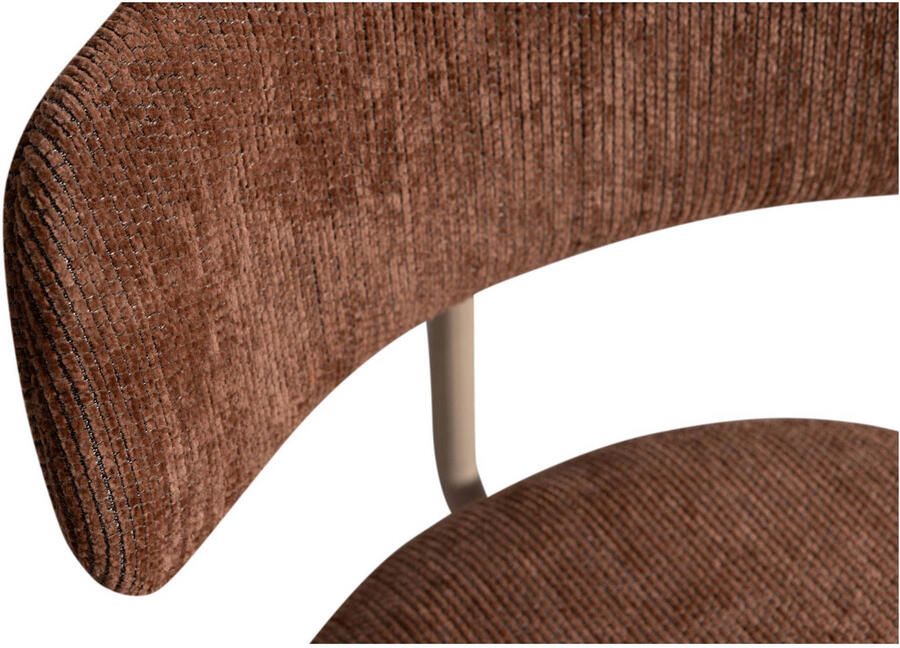Woood Travis Eetkamerstoelen Polyester Bruin Set van 2 - Foto 3