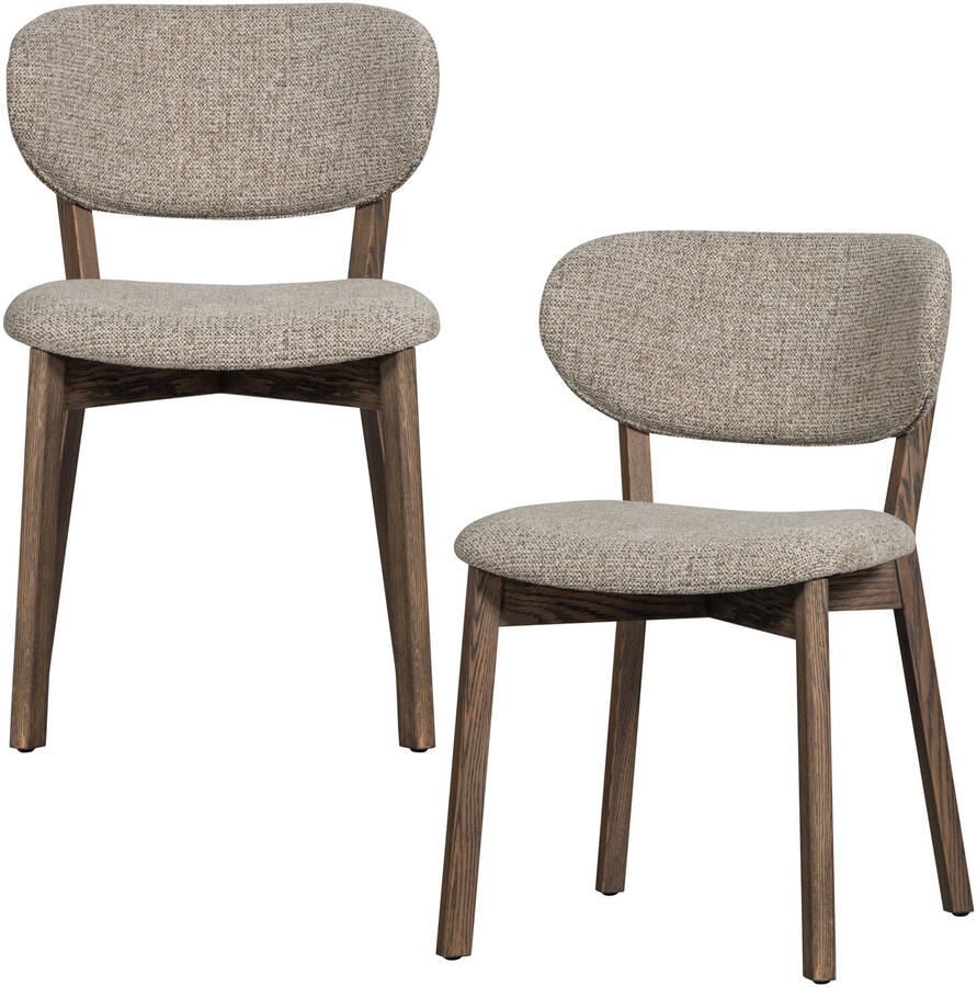 WOOOD Udar Eetkamerstoelen Houten Frame Donkerbruin Set van 2 - Foto 2