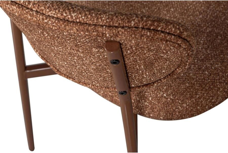 Woood Valor Eetkamerstoelen Polyester Bruin Set van 2 - Foto 3
